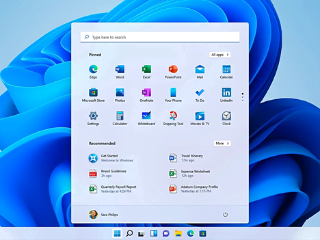 منوی استارت Windows 11