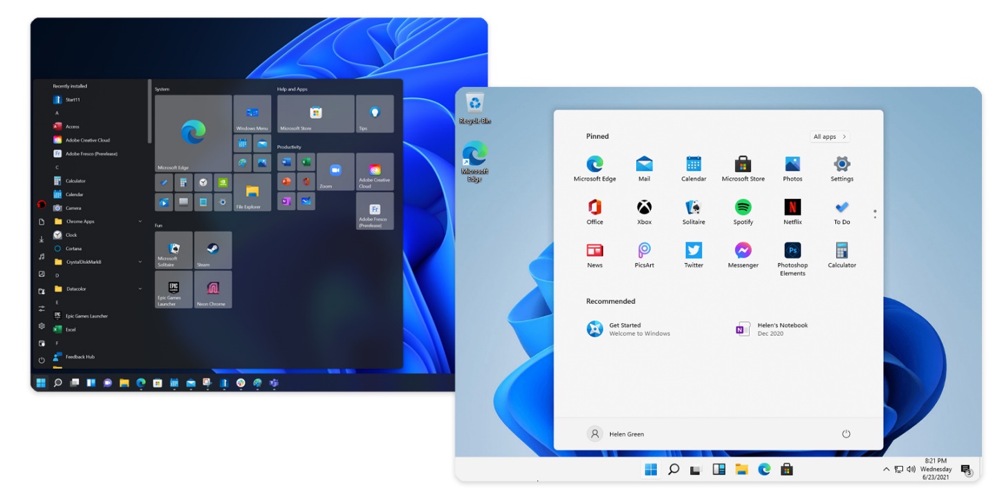 آشنایی با تفاوت‌های تسک بار ویندوز 10 و 11