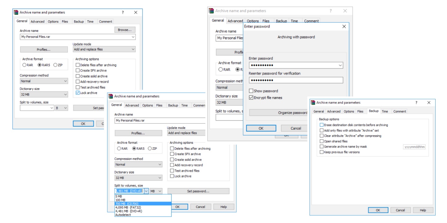 آشنایی با دیگر کارکردهای برنامه WinRAR